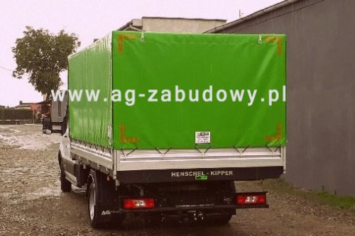 AG Zabudowy - Realizacje - Ford Transit - wywrotka z plandeką