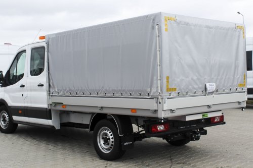 AG Zabudowy - Realizacje - Ford Transit - d/cab skrzynia z plandeką i skrzynią narzędziową w środku