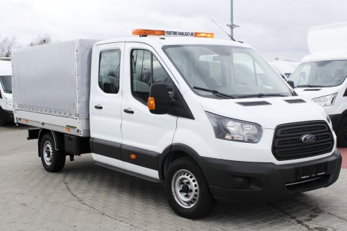 AG Zabudowy - Realizacje - Ford Transit - d/cab skrzynia z plandeką i skrzynią narzędziową w środku